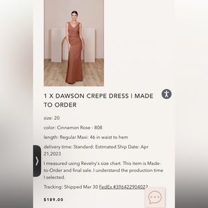 Cinnamon Rose bridesmaids dress from Reverly